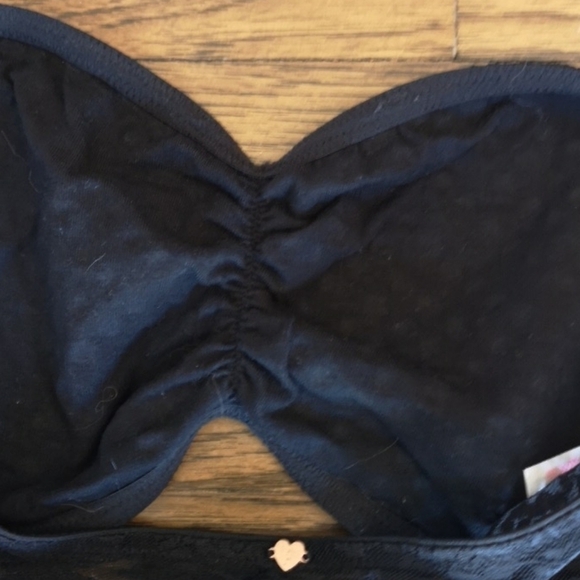 PINK Victoria's Secret Black Studded Bandeau Medium - Picture 5 of 6